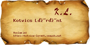Kotvics Lóránt névjegykártya