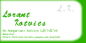 lorant kotvics business card